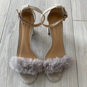 Banana Republic faux fur and suede sandals